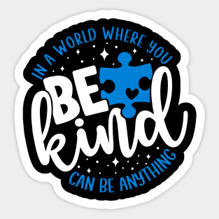 Blue Be Kind Autism Awareness Sticker